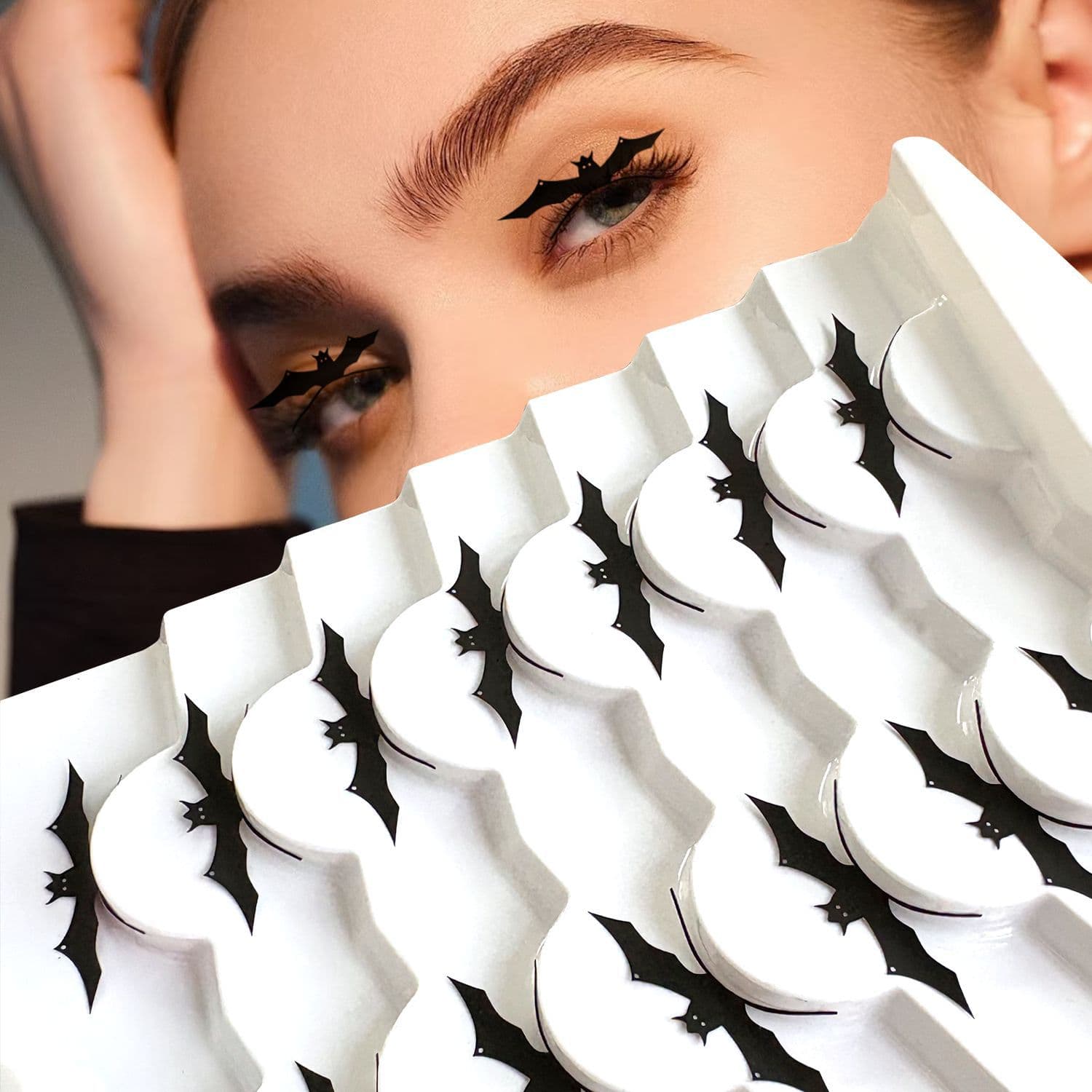 Halloween Trick-or-Treat Spider Web False Eyelashes Party Stage Makeup False Eyelashes One-Piece Cosplay Artistic Paper-Cut Lashes