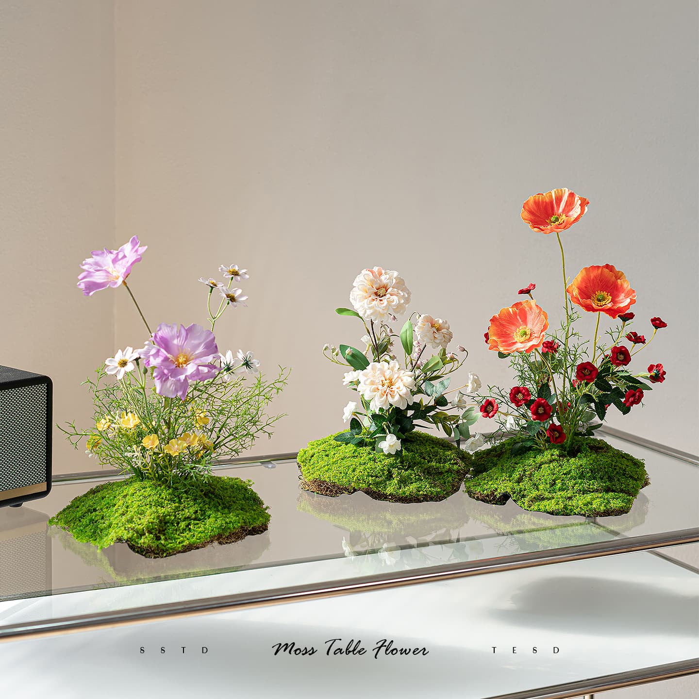 Mini Green Plant Landscape Artificial Flower Tabletop Decoration Ornament for Salon Bay Window Figurine DIY Corner Fake Flower Decor