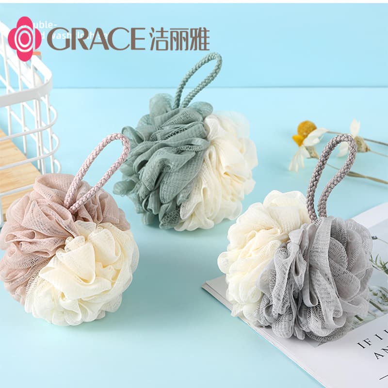 Jieliya Solid Color Gradient Bath Sponges, Various Styles Soft Bathroom Exfoliating Tools, Manufacturer Wholesale
