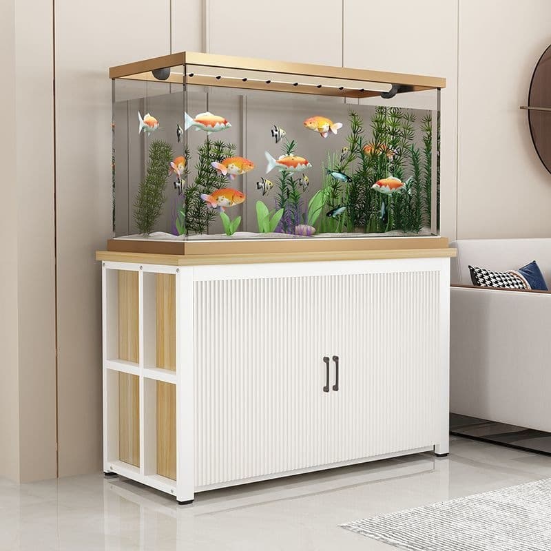 Fish tank cabinet living room fish tank rack with door storage cabinet household fish tank table storage cabinet iron load-bearing fish tank bottom cabinet