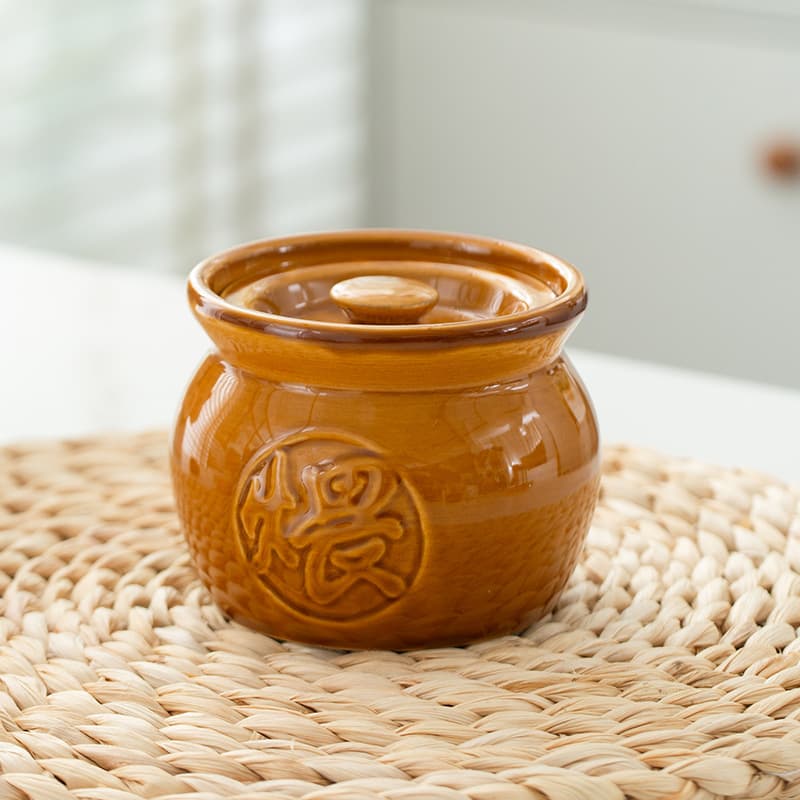 Ceramic Earthenware Stew Pot with Lid, Water-Sealed Double-Boiler, Individual Serving Bowl, Chinese Home & Restaurant Soup Pot