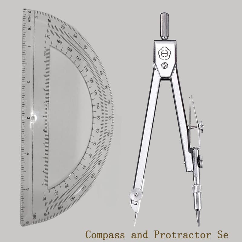 Cross-border Compass and Protractor Set for Students, Geometry Compass Drawing Tool