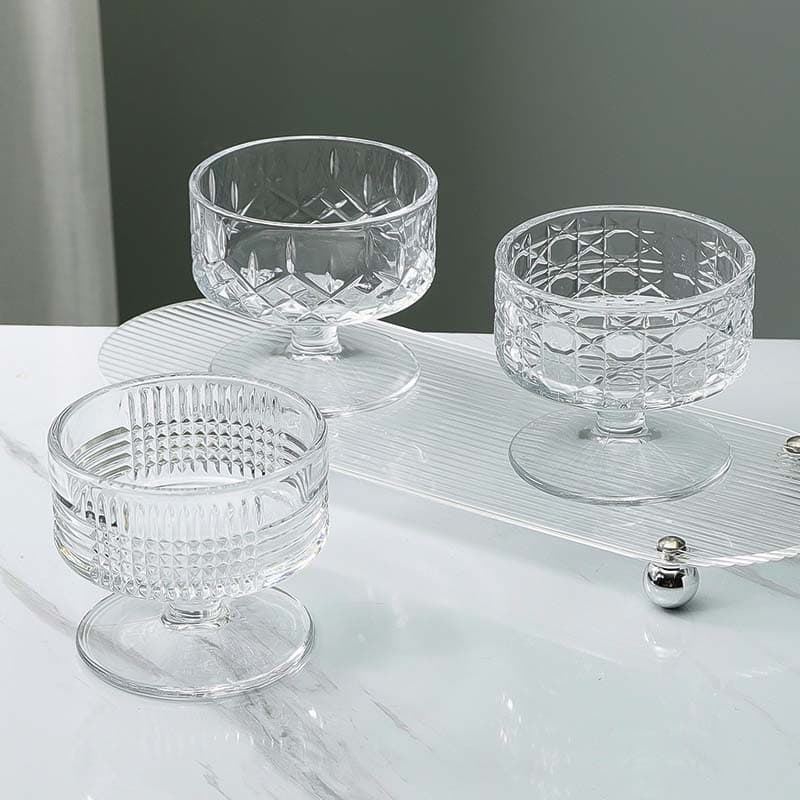Ice Cream Dessert Cup Stemmed Glass Home Salad Bowl Yogurt Pudding Bowl Milkshake Mousse Cup Sorbet Cup