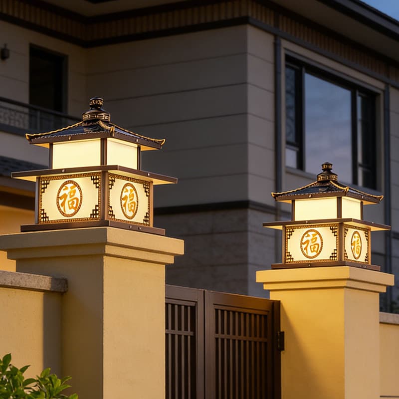 Garden lights, solar villa column lamps, door pillars, wall lamps, pillar lamps on both sides of the gate, yard landscape lights
