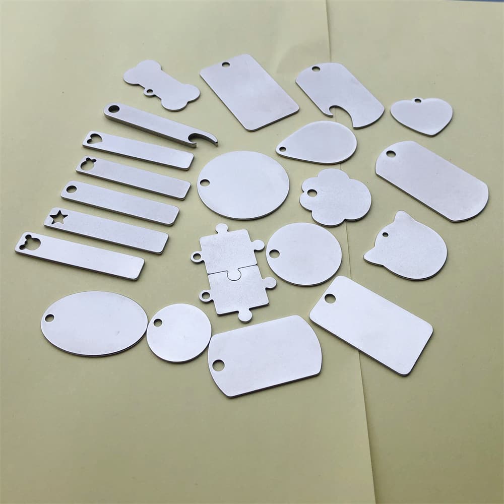 Blank Laser Raw Material Numbered Identification Tags, Stainless Steel Unmarked Pet Anti-Loss Military Dog Tags