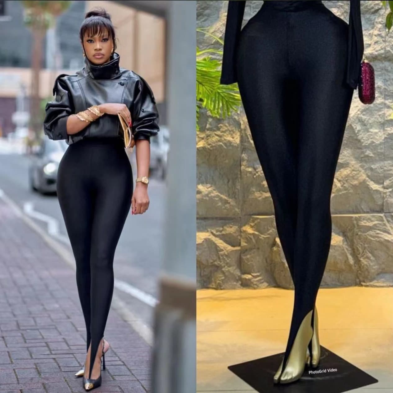 Cross-border European and American foot-stepping leggings, new fashion tights, high-waisted tummy control pants, large size Barbie pants, yoga pants
