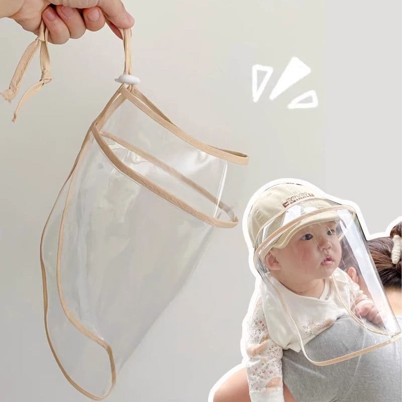 Newborn Baby Protective Anti-Droplet Face Shield Head Cover Adjustable Windproof Hat Isolation Baby Child Face Mask