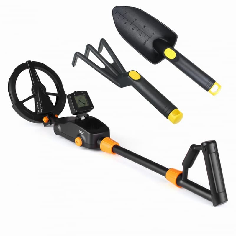 Kids Underground Metal Detector Treasure Hunting Instrument Gold Finder Treasure Seeking Archaeology Instrument MD1008A Shovel Rake