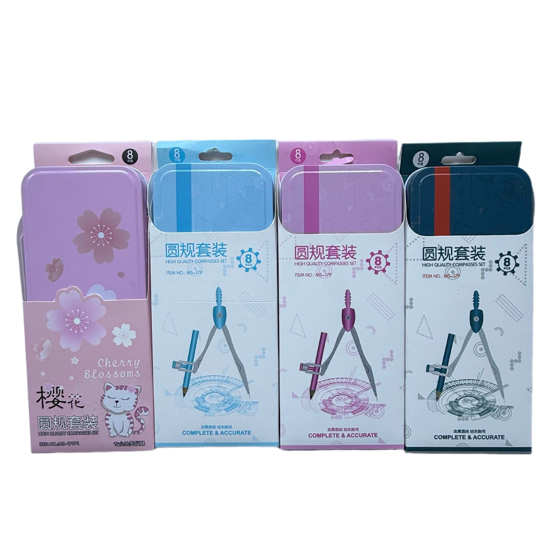 2025 High-End Fashion Iron Box Compass and Ruler Set, Standard Student Examination Compass and Ruler