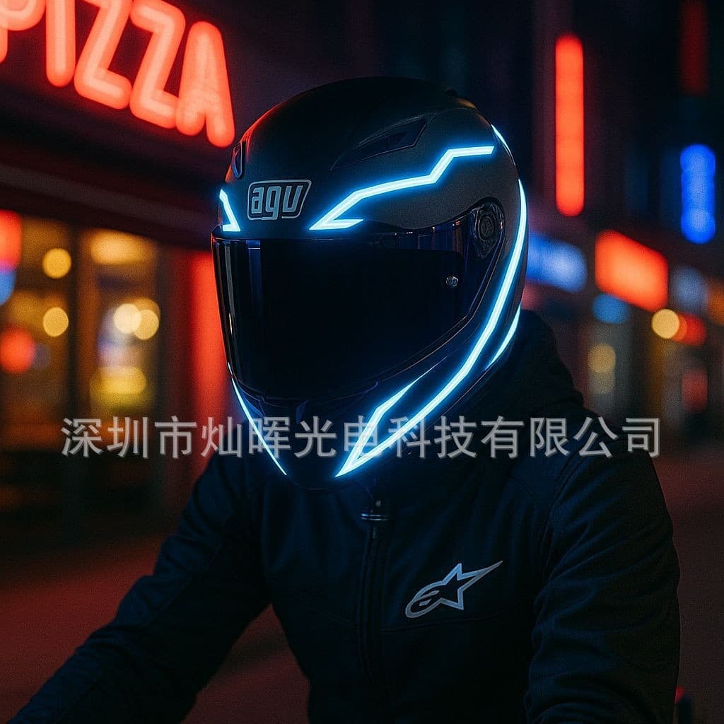 Motorcycle Helmet Adhesive Light Strip, Night Glow Cold Light Strip, EL Helmet Light Strip, Vehicle Light