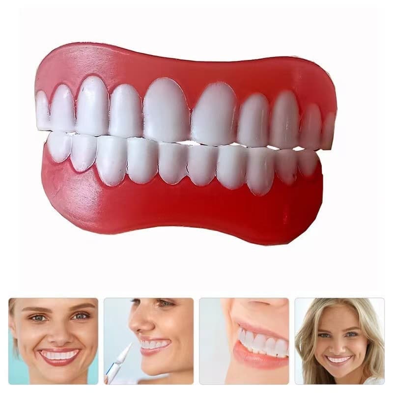 Fourth-generation upper and lower dental braces, silicone simulated teeth, smile stickers, false teeth.