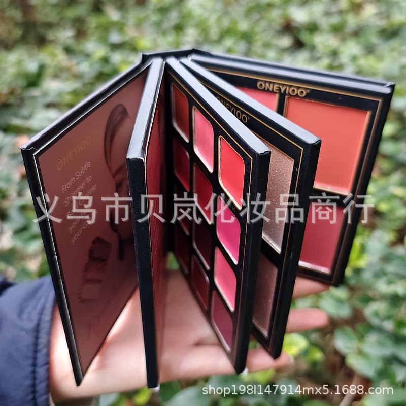New Cross-Border Trade 34-Color Eyeshadow Palette Book with Pearl, Matte, and Glitter Shades, Lipstick Flip Style COS Eyeshadow