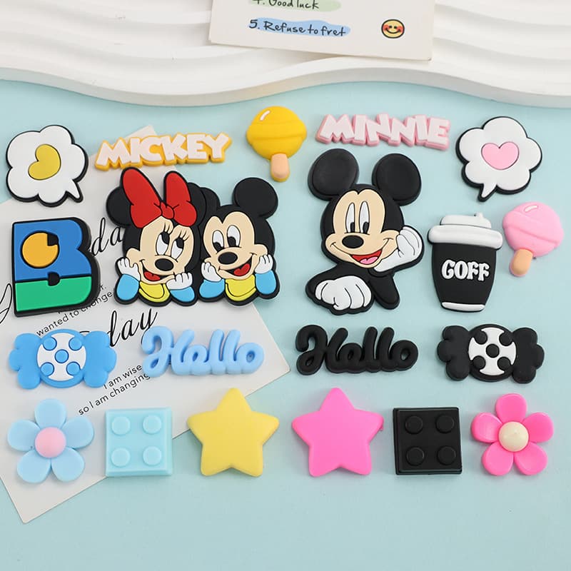 Cartoon cute Mickey Minnie Mickey Mouse DIY decorative accessories mobile phone case hook patch water cup jewelry accessories
