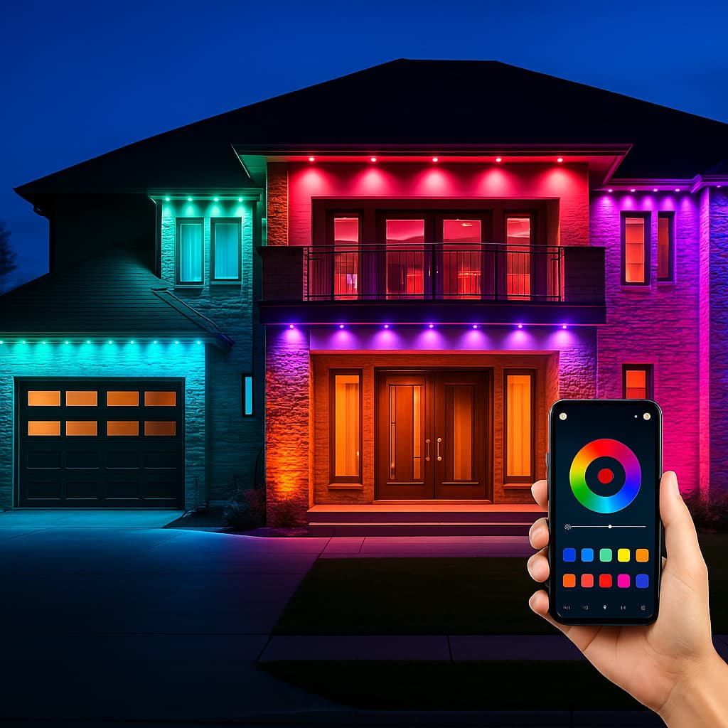 Outdoor eave lights DIY cross-border new product LED smart waterproof RGB color-changing APP-controlled outdoor lighting strips