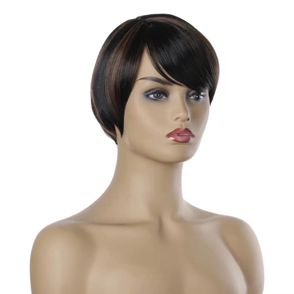 AliExpress New Arrival Women's Short Wig Brown Gradient Rose Net Short Bob Wig Factory Stock