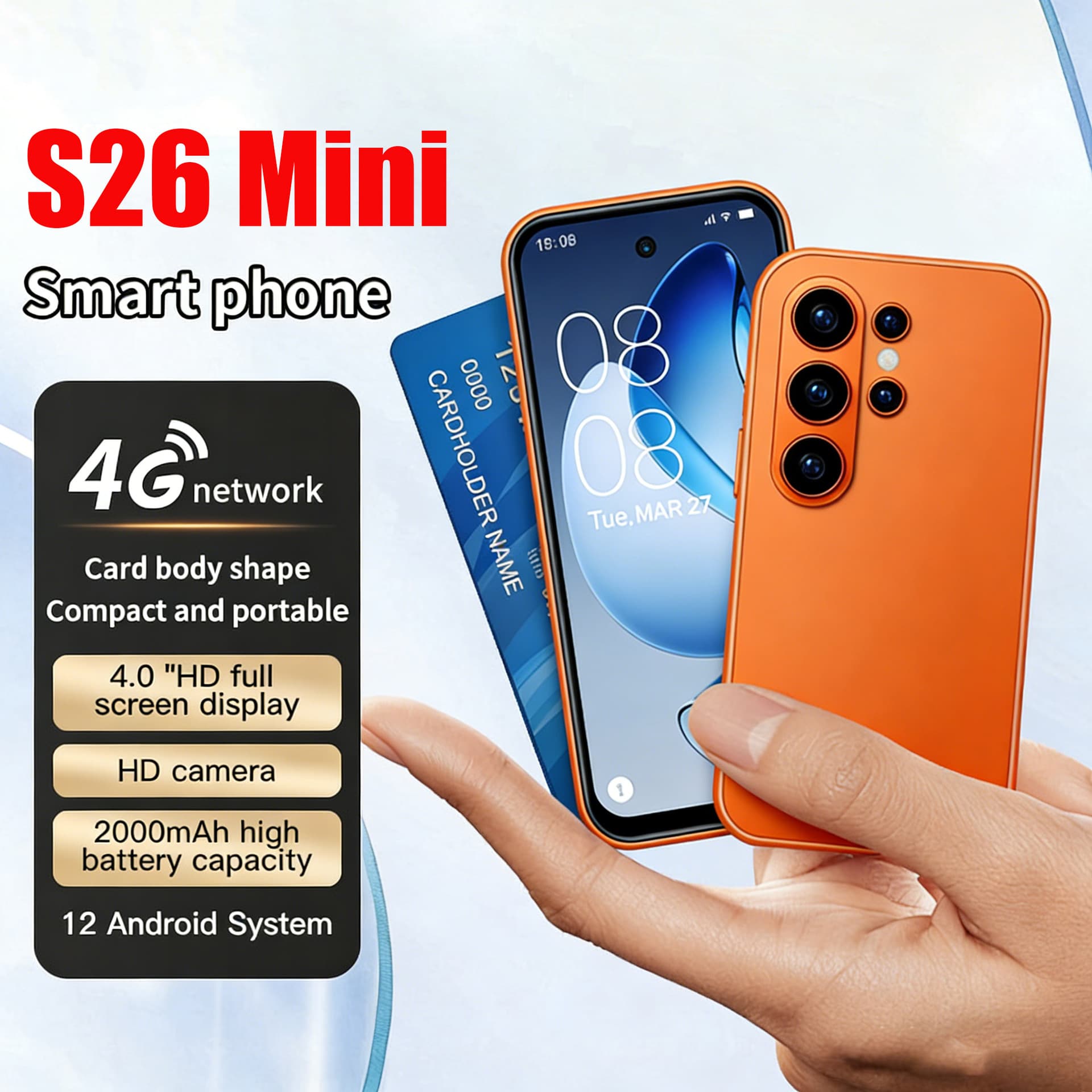 Custom S26mini Mini Smart Small Phone 4.0-inch WiFi HD Screen In Stock S26Ultra Mini Phone