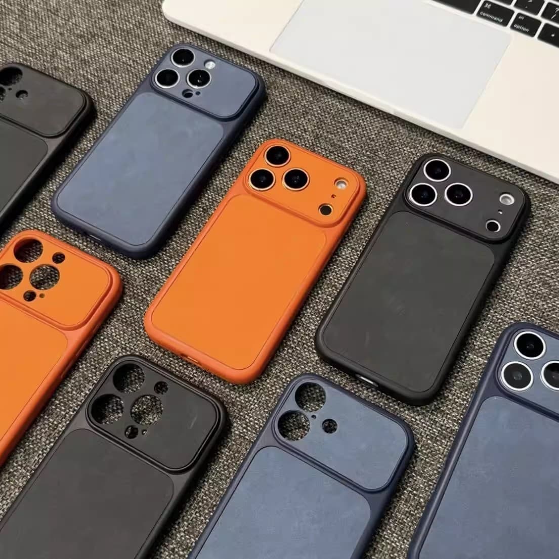 Soft-touch sheepskin leather case compatible with iPhone 17 Pro Max, iPhone 16 silicone premium soft case anti-drop 15