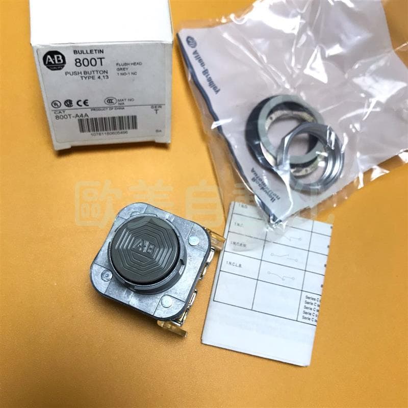 A089*AB Rockwell 800T-A4A Push Button Switch 800T-A T Gray Button