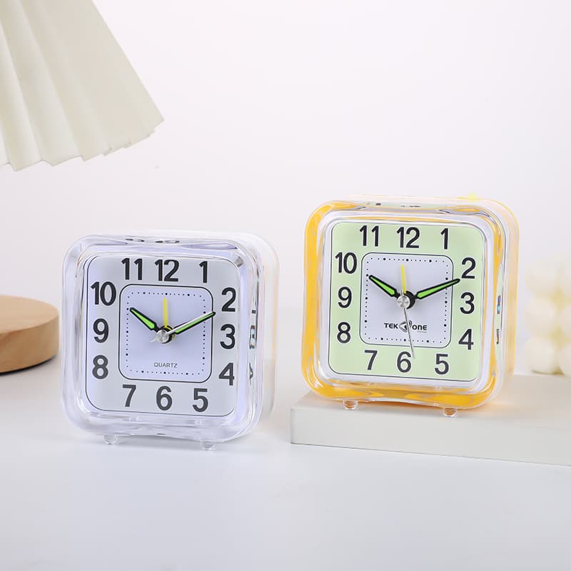 New Candy-colored Square Alarm Clock, Office Home Minimalist Single-sided Student Clock, Small Alarm, Factory Wholesale