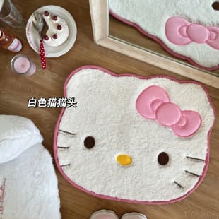 Cute Hello Kitty Carpet, Faux Cashmere, Living Room Bedroom Bedside Mat, Water-Absorbent Non-Slip Bathroom Decorative Floor Mat