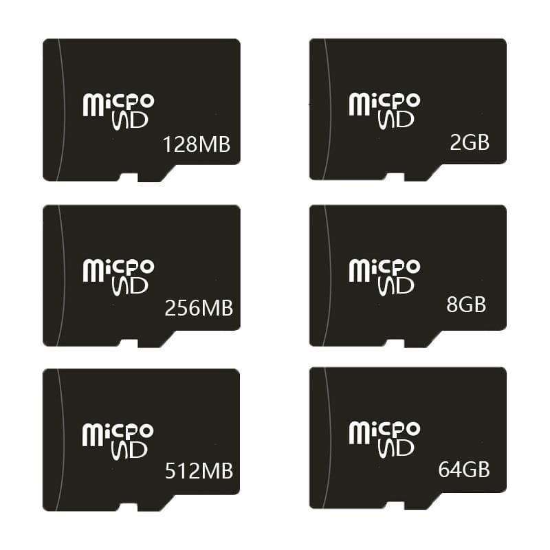 Factory wholesale 32GB mobile phone memory cards, 256MB, 512MB, 2GB, 8GB, and 16GB dashcam/monitor memory cards.