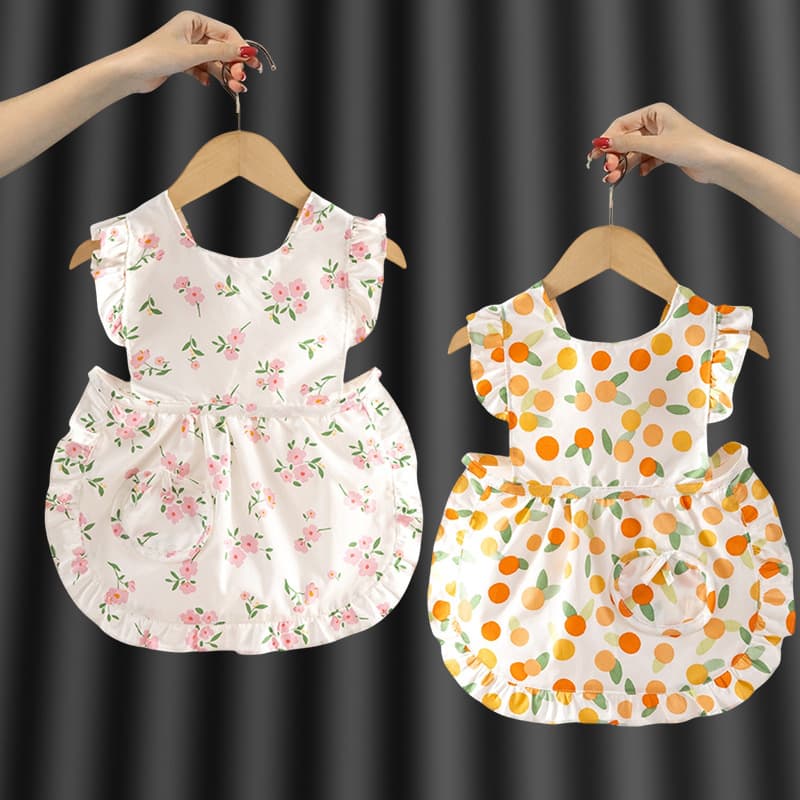 Pure Cotton Baby Bib Apron Children's Dining Bib Waterproof Stain-Proof Summer Thin Sleeveless Baby Reversible Vest