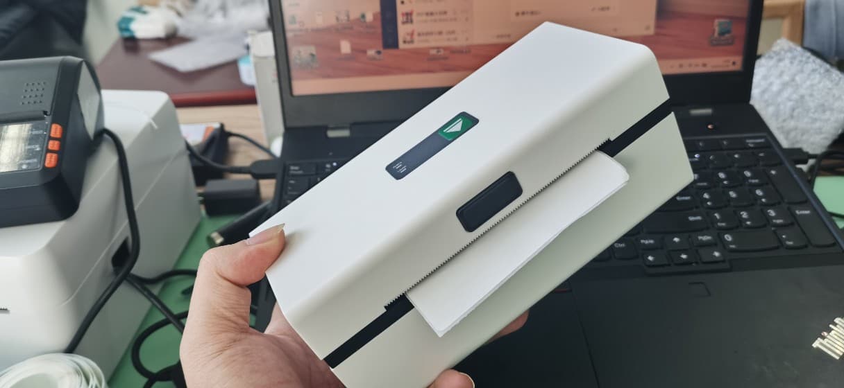 Thermal printer for universal express delivery electronic waybill labels, barcode labels, and self-adhesive labels.