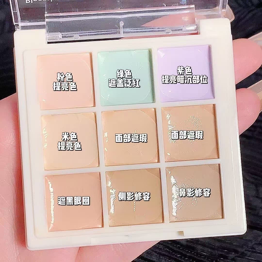 Nine-color Korean-style contouring and brightening silkworm shadow concealer all-in-one eye shadow concealer student contouring shadow nine palace grid