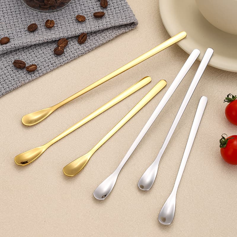 Stainless steel melon seed spoon, fruit milk tea spoon, coffee spoon, ice spoon, stirring spoon, dessert spoon, long handle ice spoon, spoon