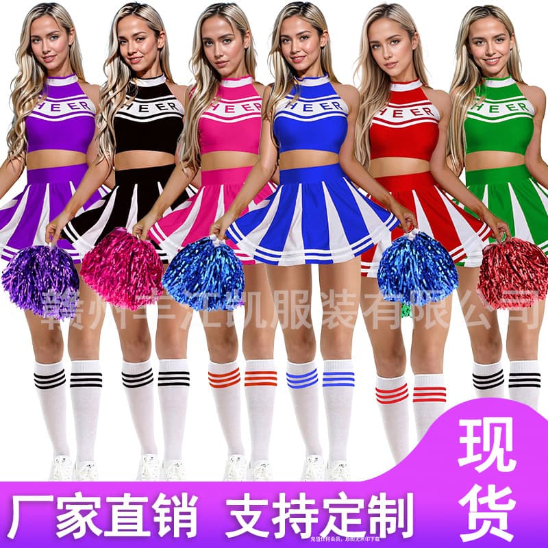 European and American cross-border hot-selling baby cheerleading costumes COS girl cheerleading costumes stage performance costumes hot girls showing their navel