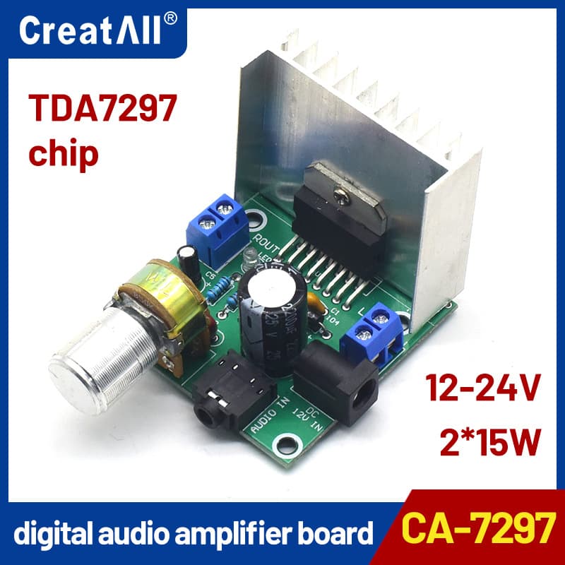 CA-7297 Digital Audio Amplifier Board 12-24V Stereo Dual Channel 2*15W TDA7297 DIY Module