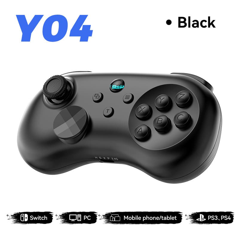 Y04 Fighting Game Controller with Rapid-Fire Hall-Effect Joystick, 6-Button Layout, Compatible with Switch, Mobile Phones, PS4, and PC, with Adjustable Keycaps