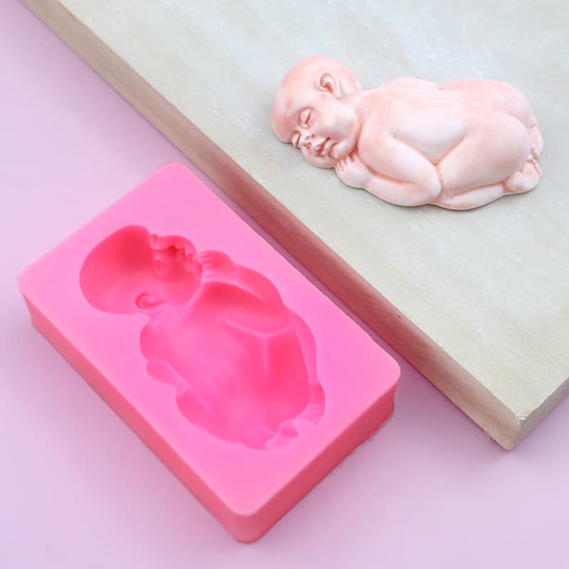 Xunwei In Stock Large Sleep Baby Silicone Chocolate Mold Crystal Resin Mold Aromatherapy Plaster Tool