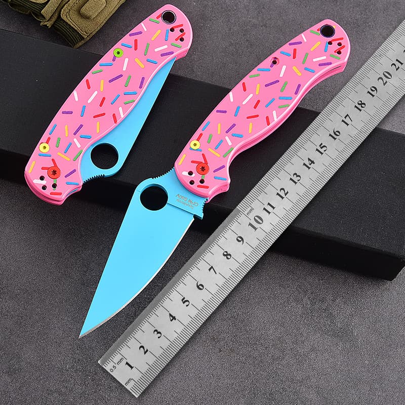 Cross-border hot selling C81 donut aluminum alloy handle outdoor camping anti-height hardness pocket portable EDC tool knife