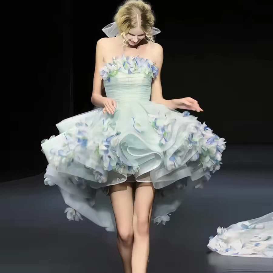 Performance Dress High-End Niche Forest Birthday Photo Dress Graduation Adult Ceremony Tutu Princess Dress Short