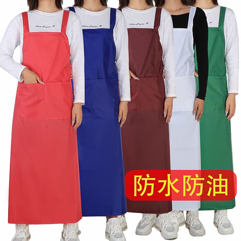 Korean style fashionable double-shoulder strap apron for kitchen adults, waterproof and oil-proof, suitable for home cleaning, wholesale.
