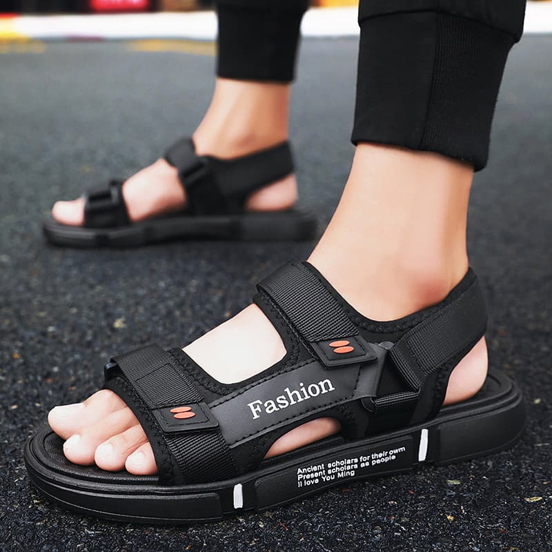 Men's Sandals Breathable Soft Bottom Beachwear Suitable for Summer Outdoor Wear Casual Canvas Upgraded Version Flat Footwear