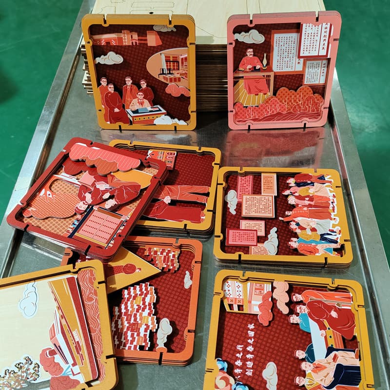 Manufacturer supplies UV printing processing for wooden boards, wood blocks, UV color printing, high-definition printing, inkjet printing, jigsaw puzzles, and refrigerator magnets.