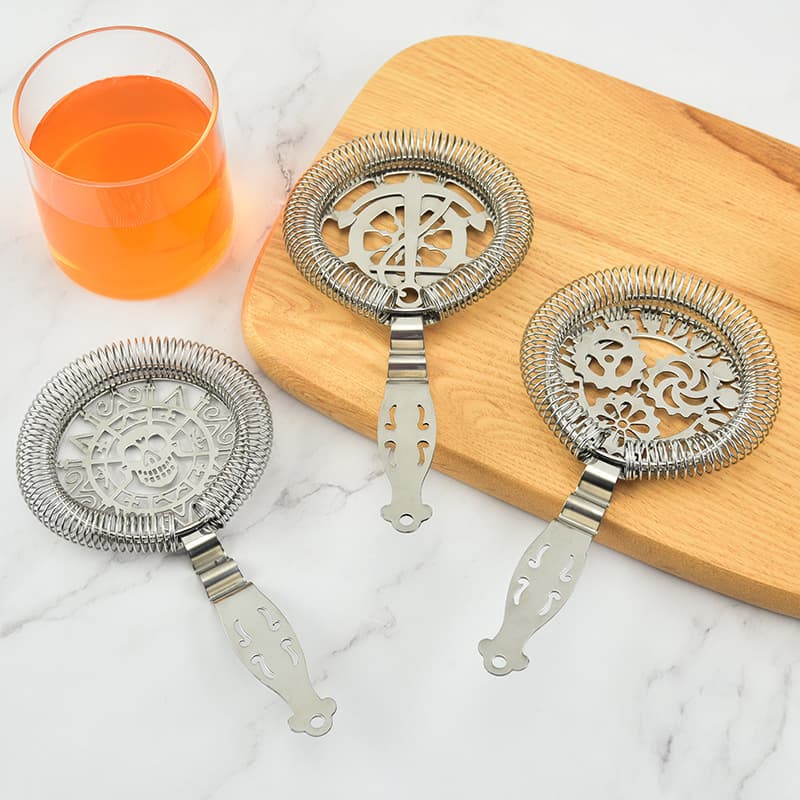 304 Stainless Steel Ice Strainer Mirror Ice Cube Filter Bar Cocktail Mixing Ice Separator