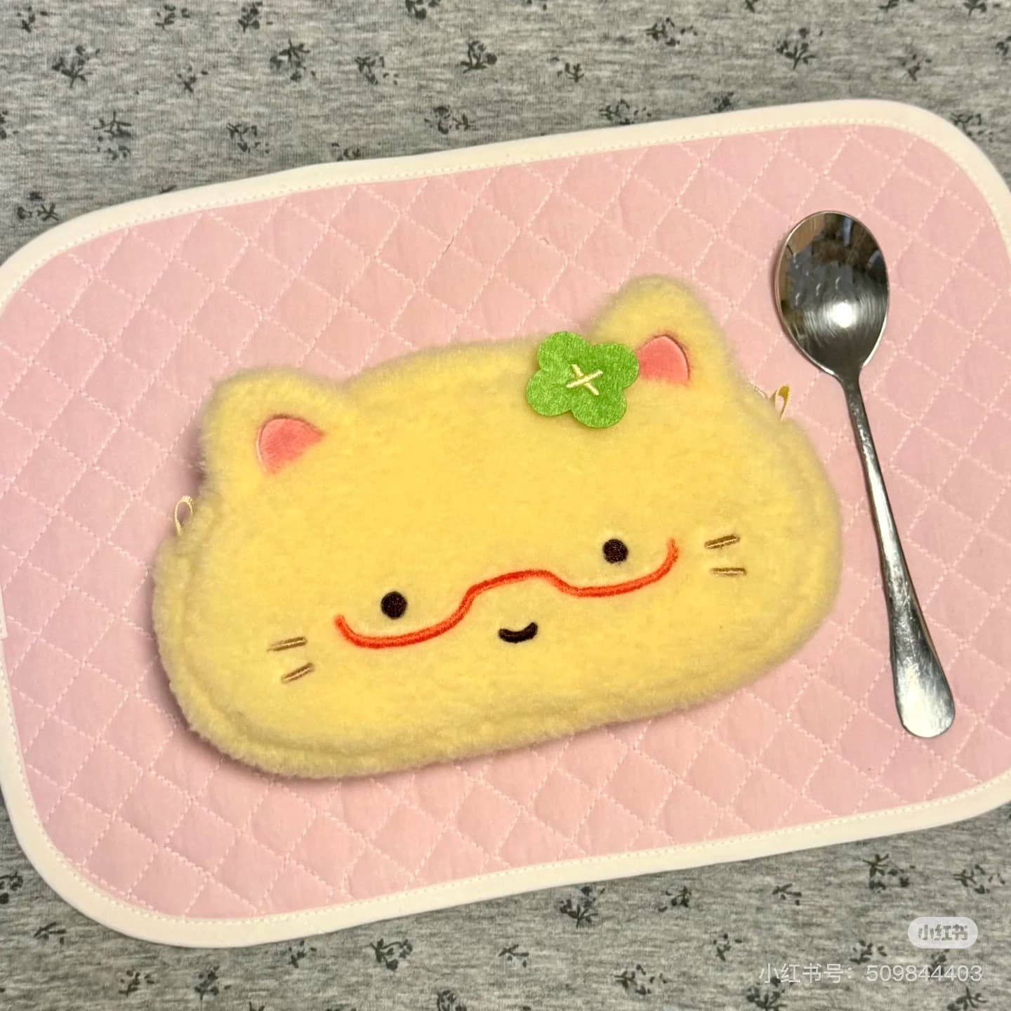 Love Plush Egg-Wrapped Rice Cat Pencil Case Large Capacity Ins High-Value Girl's Heart Student Stationery Pencil Storage