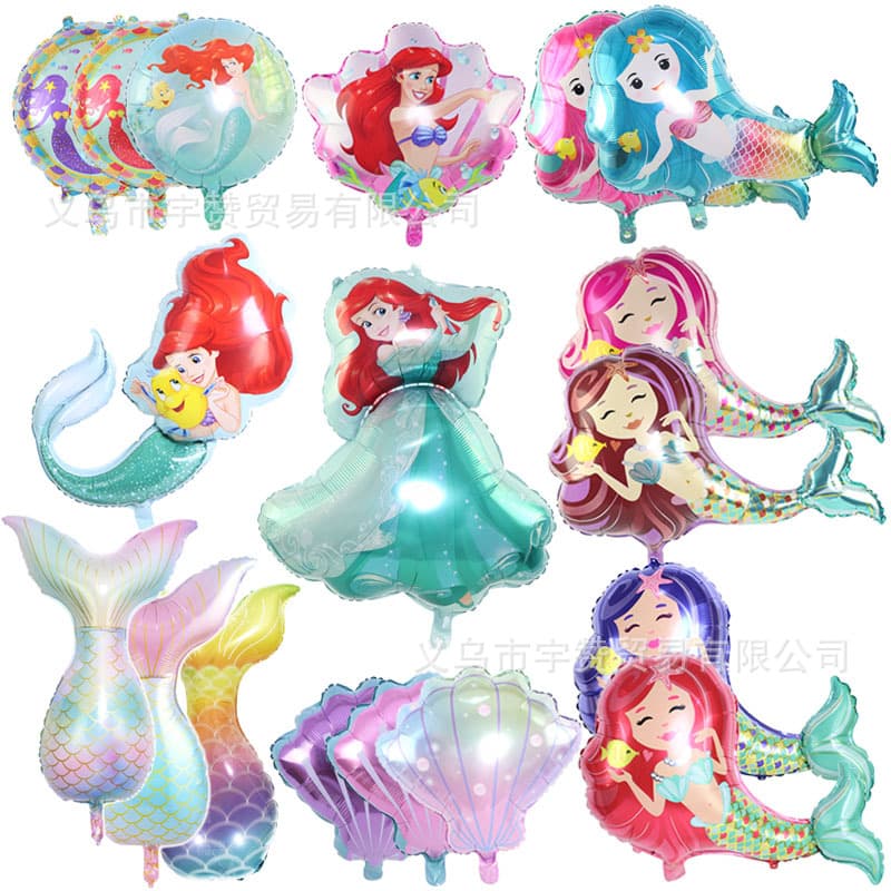 Large New Style Mermaid Balloons Tail Shell Foil Balloons For Mermaid Birthday Party Decorations
