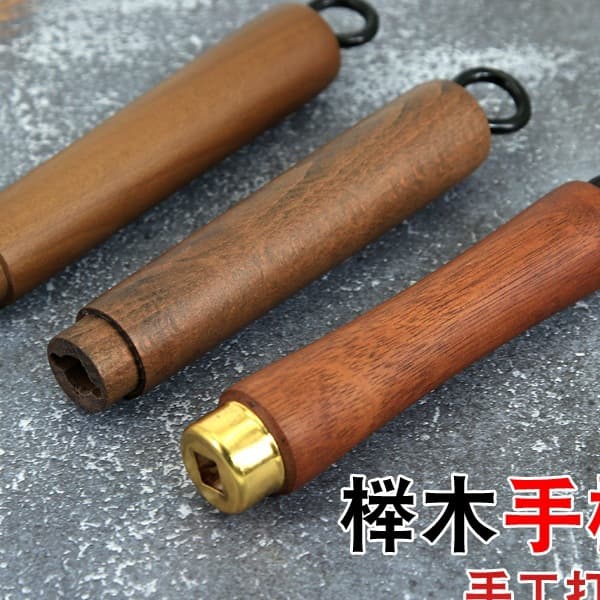 Pot Belly Pan with Beech Wood Handle, Universal Square-Mouth Solid Wood Handle Accessory, Heat-Resistant (Default Option)