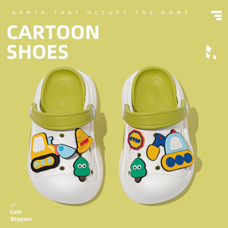 Children's Eva Clogs Summer New Cartoon Cute Kids Outdoor Closed-Toe Shoes Non-Slip Boys and Girls DIY Beach Shoes