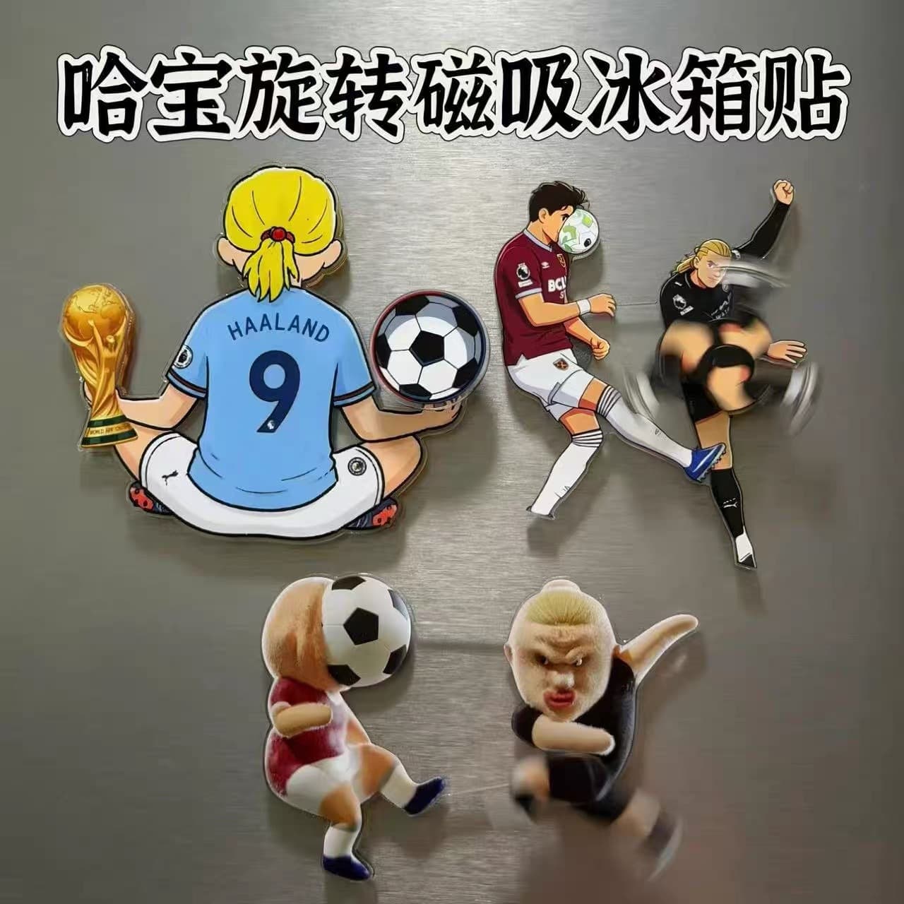 Xiaohongshu Same Style Haaland Fun Rotating Fridge Magnet Magnetic Accessory Abstract Meme Creative Decorative Small Gift