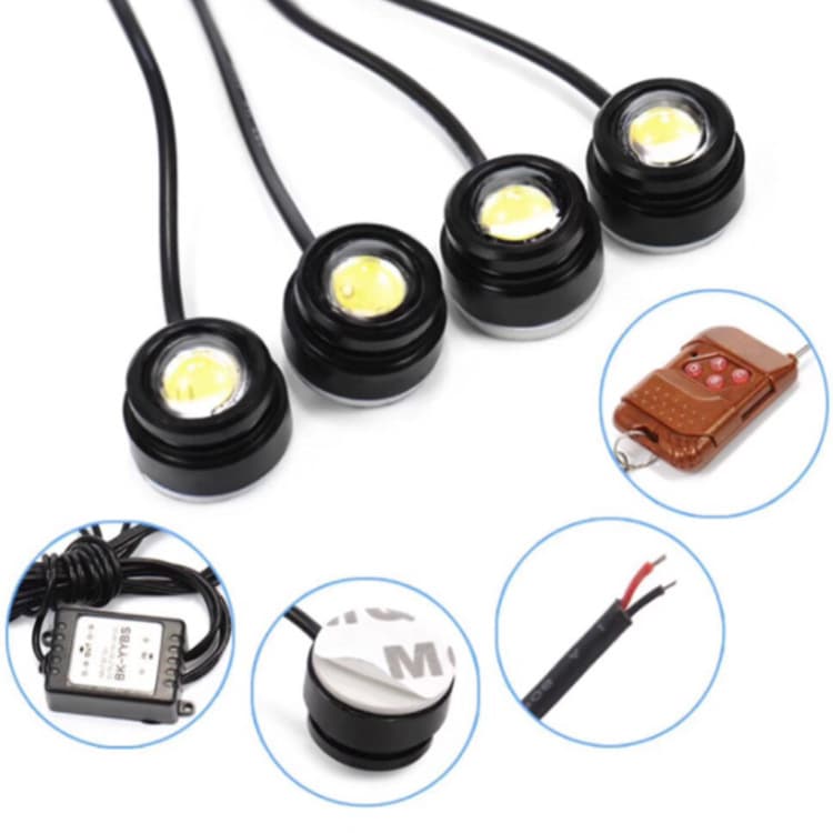 Car LED Daytime Running Light Wireless Remote Control 1-to-4 Eagle Eye Light Strobe Light Flashing Light Reversing Light