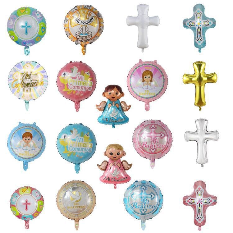 Cross Baptism Baby Balloon Gender Reveal Party Decoration Balloons Wholesale