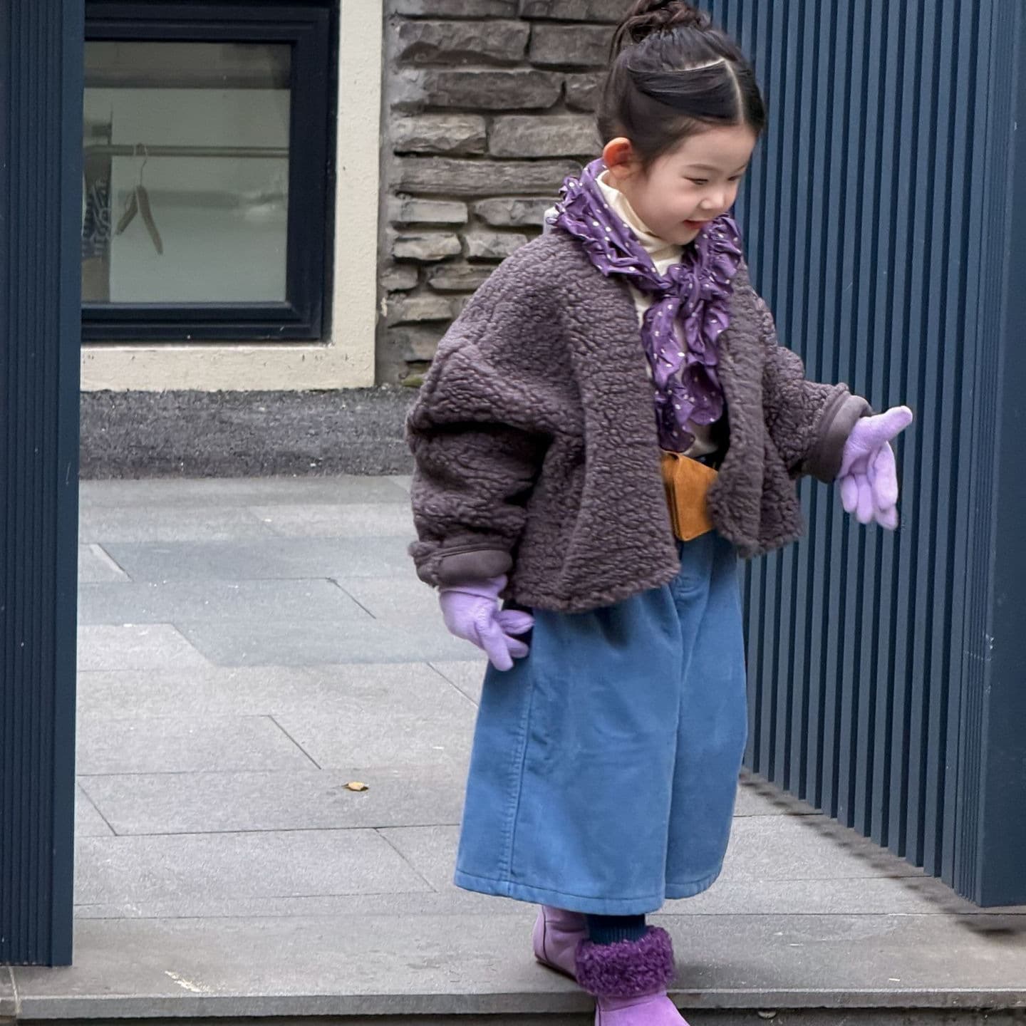 2025 Winter New Children's Clothing, Korean Style, Girls' Loose-fitting Lambswool Coat, Fashionable Winter Coat