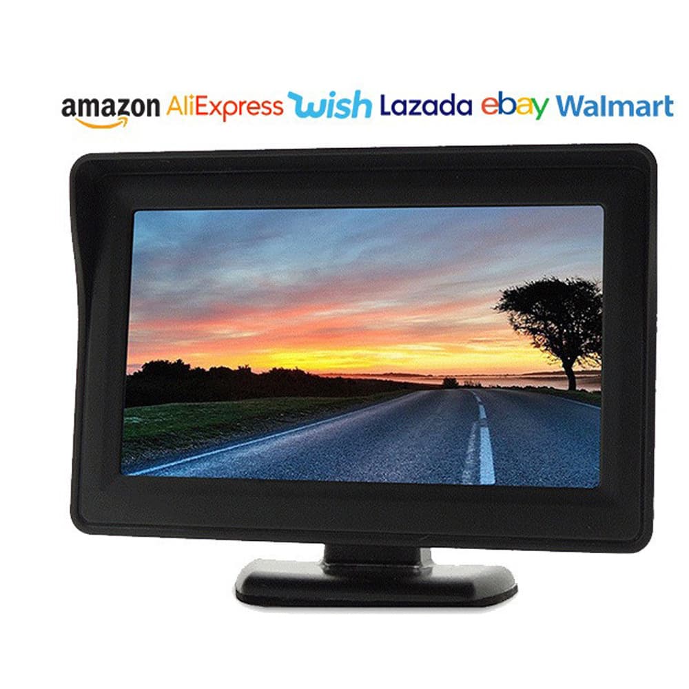 Car high-definition 4.3-inch display reversing camera surveillance video DVD TV screen LCD screen