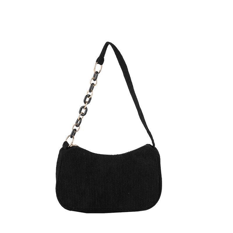 Korean Style Artistic Canvas Bag, Simple Casual Corduroy Shoulder Bag for Women, Solid Color Mini Crossbody Handbag
