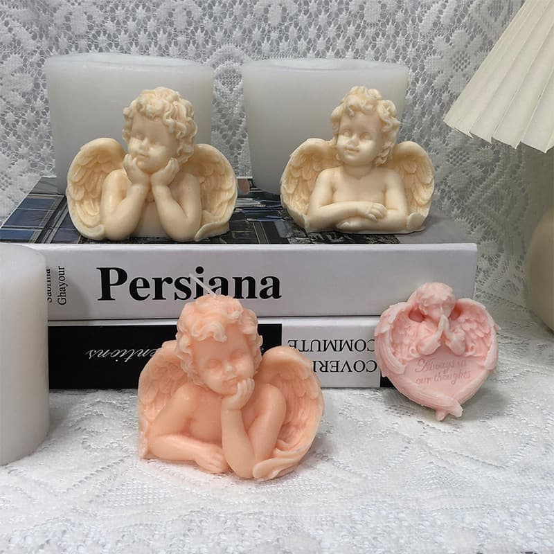 Winged Angel Aromatherapy Candle Silicone Mold DIY Resin Plaster Ornament Baking Craft